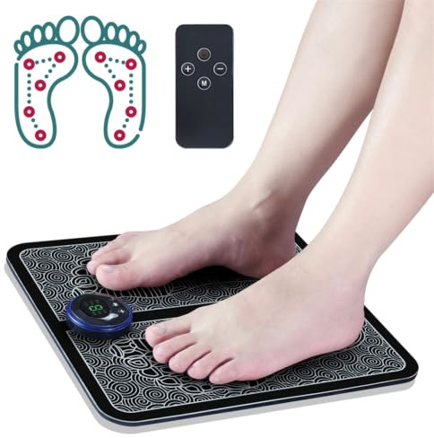 Elektrisches Fußmassagegerät – NMES-Technologie für schnelle Schmerzlinderung in 15 Min | 8 Programme & 19 Intensitätsstufen | Zuhause & nach Sport | Für müde, geschwollene Beine & Neuropathie