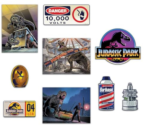 Star Cutouts RD012 Jurassic Park Logo Dinosaur Activity Poster Pack 40cm 9PCS – Room Décor & Party Decoration for Dino Fans