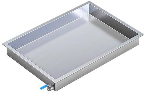 YCYHXJB 304 Stainless Steel Drip Tray, Metal Spill Containment Tray with Drain Outlet, Heavy-Duty Oil Drain Pan for Kitchen Home Water Storage Auto Repair(100 * 80 * 20cm/39.4 * 31.5 * 7.9in)