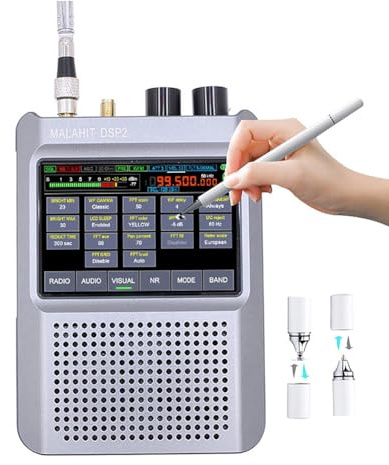 For Malachite DSP2 SDR Radio Receiver, 10kHz-2GHz - 5000mAh/3.5inch Touchscreen Full Band Receiver with AM SSB DSB CW NFM WFM, Portable Shortwave Radio Receiver With Firmware 2.50