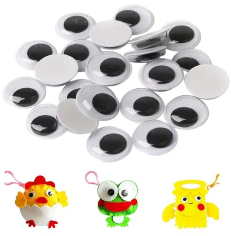 ZORTVUL 100 Pezzi Occhietti Adesivi Per Lavoretti Occhi Mobili Autoadesivi, Occhi Giocattolo In Plastica Per Artigianato, Decorazione (15 Mm Diametro)