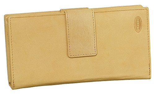 Luxus Leder Damen Geldbörse Portemonnaie Geldbeutel XXXL mit Reißverschluss 18,5 cm Farbe Beige