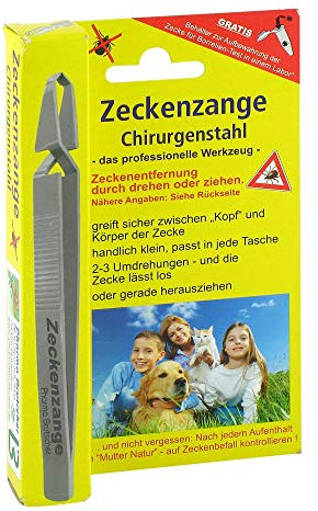 ZECKENZANGE Chirurgenstahl geriffelt 1 St