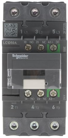 Schneider Electric, TeSys D, LC1D50ABBE, Contactor - 3P - 440 V - 50 A AC-3-24 V DC coil