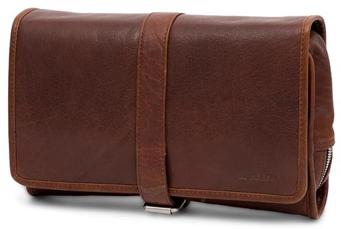 Lucleon by Trendhim Kulturbeutel Herren | Montreal Kulturtasche aus Leder zum Aufhängen | Dänisches Design | Praktische Kosmetiktasche für Reisen & Alltag