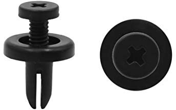 sourcing map 50pcs 4mm Trou Aile Voiture Universel Noir en Plastique Clips Fixation Rivets