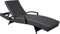 TecTake® Tumbona Jardín Exterior de Ratán y Aluminio, Tumbona de Piscina con Respaldo Regulable en 5 Posiciones, Tumbona de Playa Impermeble y Resistente a Intemperie, Fácil Limpieza - Negro