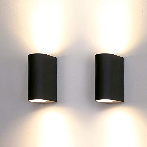 HLFVLITE Außenleuchte Wand GU10 Wandlampen 2 Stück Up and Down Leuchten Aussen Aluminium, IP44 Wasserdichte Wandleuchte Garten Terrasse