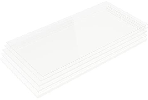 Modulor Acrylglas GS transparent farblos, vielfältig nutzbare Acrylglasplatte für Lichtobjekte und Beleuchtungszwecke, 5 mm dicke transparente Acrylgas-Platte in 25 x 50 cm