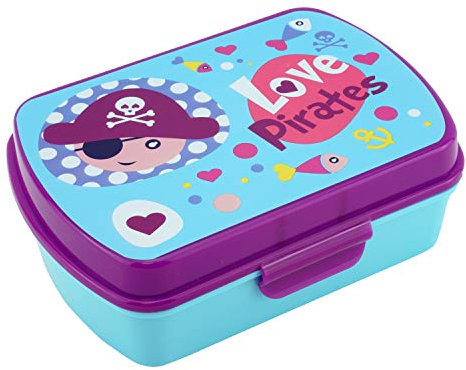 Contenitore per pranzo con licenza per bambini Love Pirates Sandwich Box scuola materna per bambini e ragazzi