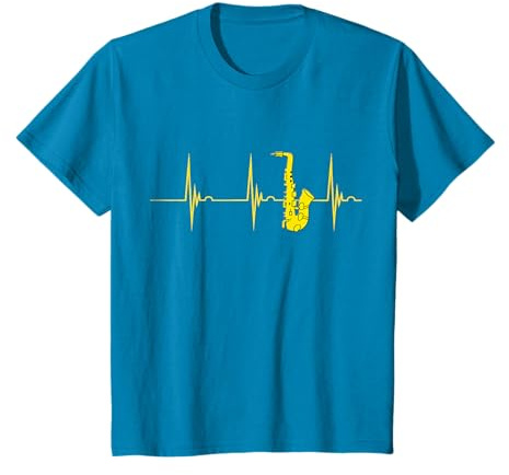 Saxophone de fréquence cardiaque Jazz Instrument de musique T-Shirt