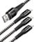 6ft iPhone Charger Cord, 3 Pack 6feet Nylon Braided USB Fast iPhone Charging Cable Compatible with iPhone 11/X/XS/XR/XS Max/8/7/6/5S/SE, iPad Pro/Mini/Air(Black)