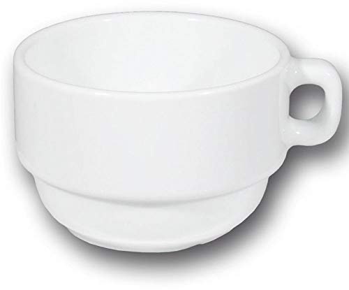 Service à café grandes tasses 6 personnes porcelaine blanche - Roma