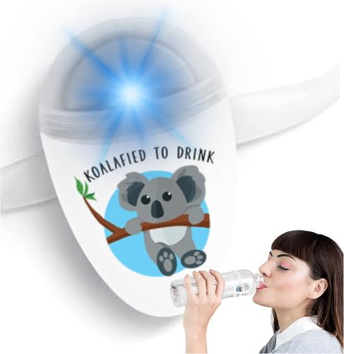 ULLA Trinkerinnerung Alarm, Intelligente Hydratations-Erinnerung um mehr Wasser zu trinken, passend für die meisten Flaschen, Leucht-Technologie-Tracks, wenn Sie Feuchtigkeit trinken - Koalified