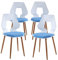TRISENS 2er 4er Set Design Stühle Esszimmerstühle Küchenstühle Wohnzimmerstuhl Bürostuhl Kunststoff, Farbe:Weiß/Hellblau, Menge:4 St.