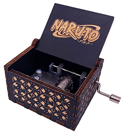 Youtang Mini-Spieluhr, Handkurbel, Spieluhr, geschnitzt, Holz, Musik-Geschenke (Sadness and Sorrow-Black)