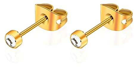 G23 Titan Kristall Ohrstecker für Damen Herren Hypoallergen Nickelfrei 3-5 mm Optionen Runde Ohrringe für Mädchen empfindliche Ohren