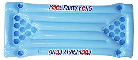SunXTMY Pool -Werkzeugzubehör Schwimmdock Mat Sommerluftmatratze aufblasbare PVC-Bier-Pong-Tisch Pool-Spaß Float Eiskübel Cooler Lounge Drinking Game-Blau 24-Becherhalter (Color : Blue)