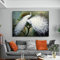 ZEROY Weißer Pfau Tier Vogel Vintage Poster und Drucke Leinwand Gemälde Rerto Wandkunst Bilder für Wohnzimmer Wohnkultur 80x120cm(31x47in) Kein Rahmen