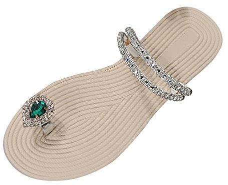 MJGkhiy Sandali Donna Estive Eleganti Gioiello Comodi Sandali Estate Infradito Flip Flops Sandali Donna Da Cerimonia Glitter Perline Strass Sandali Moda Estiva Infradito