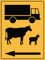 Warnschild Viehtransporter-Symbol (Pfeil Links) Retro Warnmarkierung Personalisierte Wanddeko 20X30Cm, Infoschild