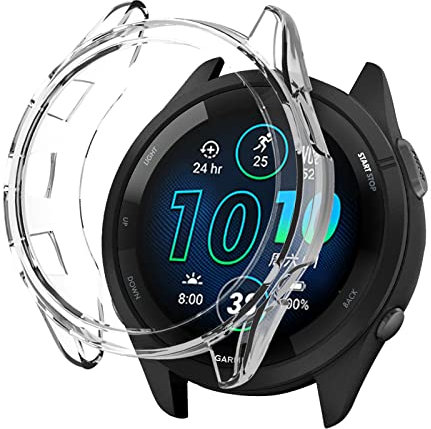 KeeFos Cover Compatibile con Garmin Forerunner 965, Morbida TPU Pellicola Protettiva Custodia, Resistente AntiGraffio Case per Garmin Forerunner 965 (Trasparente)