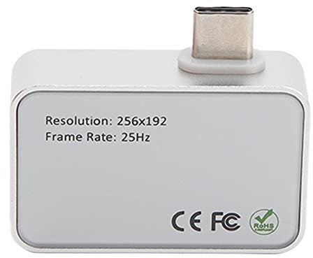 Thermal Camera for Smartphones, 256x192 25Hz Mobile Phone Infrared Thermal Imager for Android, Type C Waterproof Thermal Imaging Camera for Home Building Factory Use