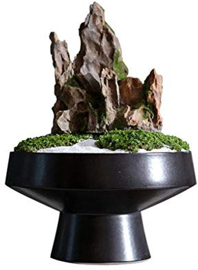 Künstlicher Bonsai-Baum, chinesischer Simulations-Bonsai, künstliches Steingarten-Grün im Topf, Mikrolandschaft, Keramik-Blumentopf, Zuhause, Villa, Hotel, künstliche Pflanze, künstliches Gras