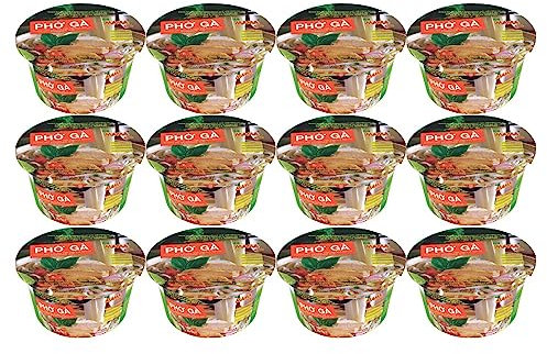 MAMA Instant Rice Noodle Vietnamese Style Pho Ga Vermicelli Bowl Chicken Flavours 65g (Pack of 12) by CNMART