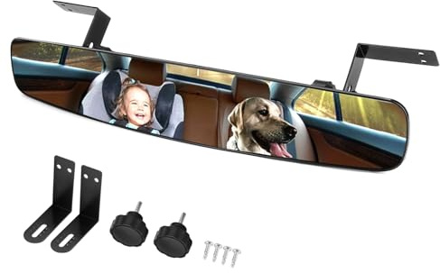 Rétroviseur pour voiturette de golf, rétroviseur central convexe à 180 degrés universel grand angle panoramique pour voiturette de golf HD rétroviseur central convexe transparent pour voiture camions