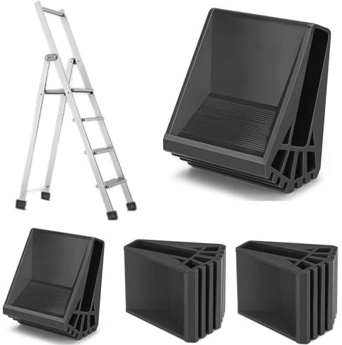 Ersatzteile - 4 Stück Leiterfüße, Anti-Rutsch und Verdickt - Gummifüße für Leitern, auch passend für Leiterfüße 63x17 (Schwarz)