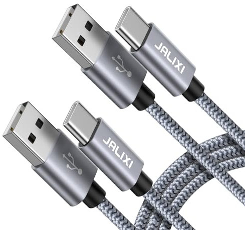 JALIXI USB C Cable 1.8m/6ft, USB to USB C Charger Cable Fast Charging Nylon for Pixel 9 9a 9 Pro, 8 8a, 7 7a, 6 6a, for iPad 10th Generation, Grey