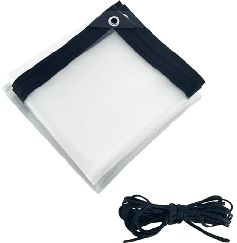 Outdoor Clear Tarp Waterproof Tarpaulin with Grommets Curtain Garage Door Curtain PE Material Waterproof Tear Resistance for Gazebo Curtain Corridor Plants Greenhouse, Balcony (Size : 1.8x3.5m/11.5ft