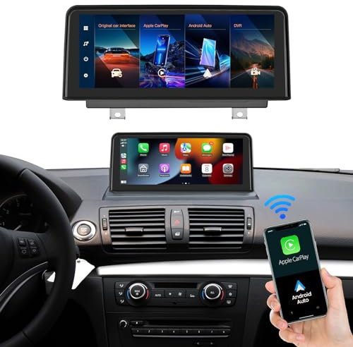 AUTOABC Drahtlos Carplay/Android Auto 10.25'' Multimedia Radio Linux Touchscreen für BMW 1Serie /E81/E82/E87/E88 2008-2012 CIC-System AirPlay/Autolink/USB HD Auflösung 1920 * 720