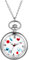 JewelryWe Taschenuhr Damen Krankenschwester Uhr: Silber Analog Quarz Krankenschwesteruhr Schwesternuhr Medizinische Muster Zifferblatt Kettenuhr Uhranhänger mit Halskette Kette für Ärtzte Frau Männer