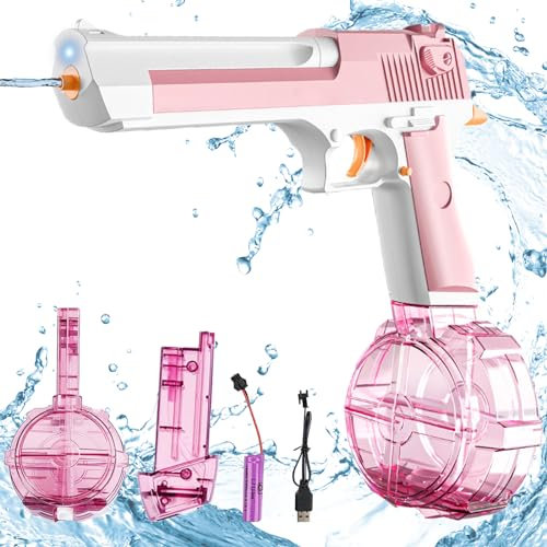 DERJLY Pistola ad Acqua Elettrica Bambini: Esterno Adulti Mini Giocattolo Elettrico Pistole per Giardino Piscina Spiaggia Feste