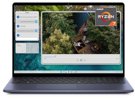 Dell Inspiron 16 5645 Ordenador Portátil de 16 16:10 FHD+, AMD Ryzen 7 8840U, 16GB RAM, 1TB SSD, Windows 11 Home, Teclado retroiluminado QWERTY español Azul Medianoche