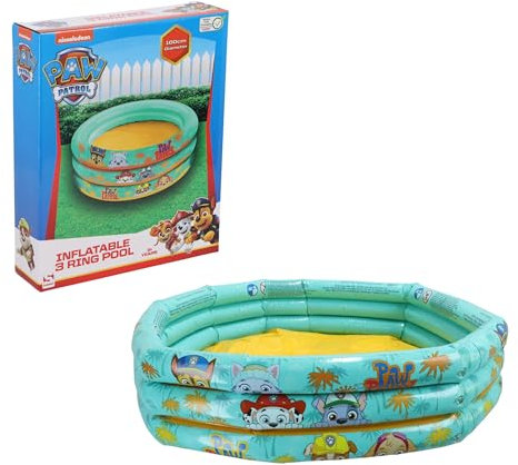 Paw Patrol Pool, Aufblasbarer Pool, Chase Marshall Skye Rubble Design Kinderbecken, Gartenpool, Mehrfarbiger Runder Pool, 100 cm