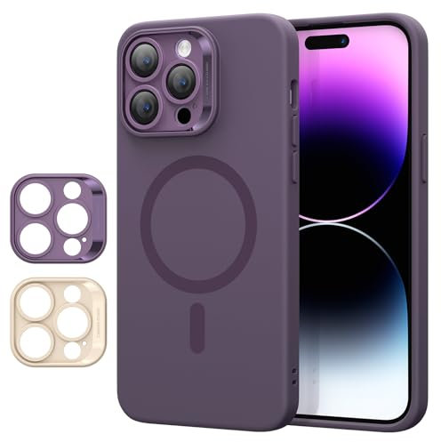 ESR for iPhone 14 Pro Max Case with MagSafe, Supports Magnetic Charging, Slim Liquid Silicone Case, Shock Absorbing, Screen and Camera Protection, Cloud Series, Purple