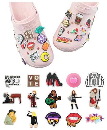VANHVIS 30Pcs Shoe Charms for Sandals, Singer Shoe Charm Decorations for Women Girls Fans Gift