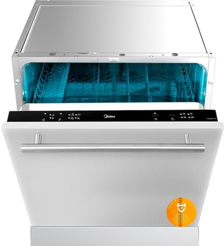 Midea Lavavajillas Integrable 60 cm+++ Inox para 12 servicios - Lavaplatos Empotrable con 4 programas de Lavado