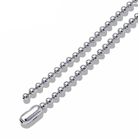 Calefee Sterling Silver Chain Necklace 925, Ball Bead Chain 28 inch 3mm Width Punk Rock Necklaces for Women