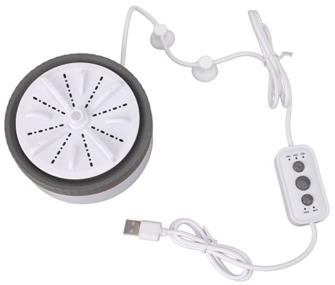 Mini Lavadora Turbo Temporizada Ajustable Multifunción Alimentada por USB Mini Lavadora Turbo Portátil para Ropa Pequeña Lavado de Platos de Frutas (Gris)