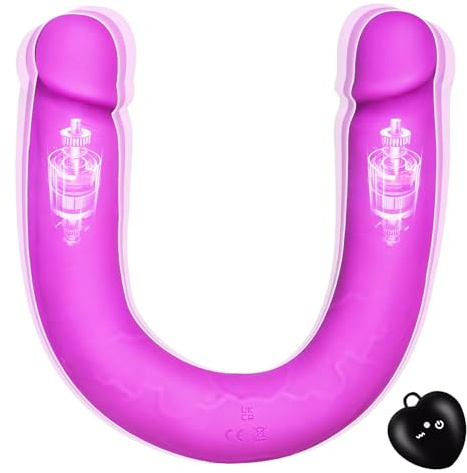 SXOVO 40cm Doppel Dildo Vibrator mit Fernbedienung G-Punkt-Vibratoren für Frauen Klitoris Stimulator für Sie WäHrend Sex Remote Vibrator 7 Vibrationsmodi Sexspielzeug für Frauen Solo, Lesben, Paar