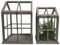 Set de 2 mini invernaderos interiores de madera gris y cristal