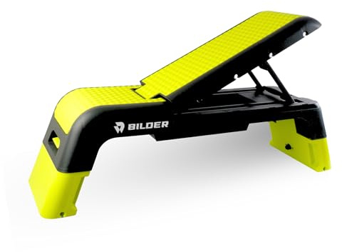 BILDER Stepper-Bank für Cardio- und Krafttraining, Stepper Fitness zu Hause und Fitness-Bank multifunktional für Bauchmuskeln und Gewichte, Höhe und Neigung verstellbar, Tragfähigkeit 150 kg, Übungen