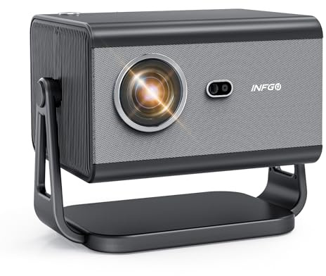 INFGO Heimkino Beamer, 4K Unterstützt, 1080P Full HD Beamer mit 28000 Lumen, WiFi 6 & Bluetooth 5.4, kompatibel mit Smartphone & Laptop, Schwarz