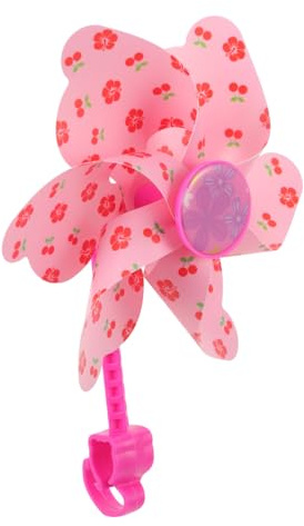 BESTonZON Molinillo de viento para bicicleta infantil y scooter, juego de molino de viento con flores giratorias, accesorios de bicicleta para niños, decoración del manillar, 16 x 16 x 15,5 cm