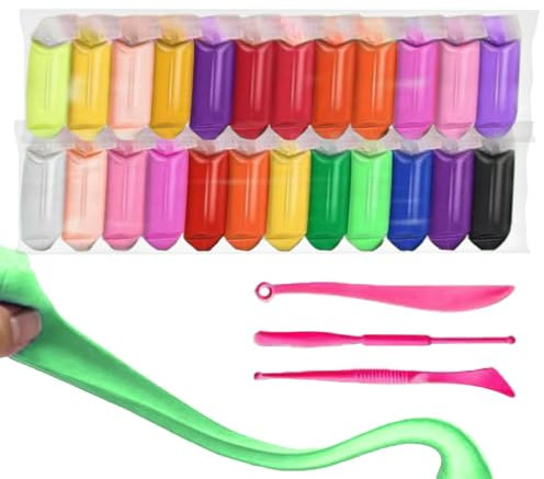 Lufttrocknende Modelliermasse, 24 Farben, Modelliermasse für Magic Knete mit Werkzeugen, weich und ultraleicht, Geschenkspielzeug für 3 4 5 6 7 8 Jahre