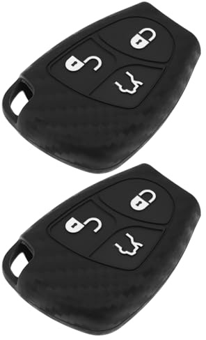 YINETTECH 2 Stück Schlüsselhülle In Carbonfaser-Optik Kompatibel mit Mercedes W204 S204 W203 W211 S211 W212